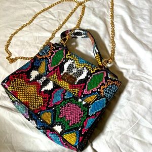 Colorful snakeskin mini purse